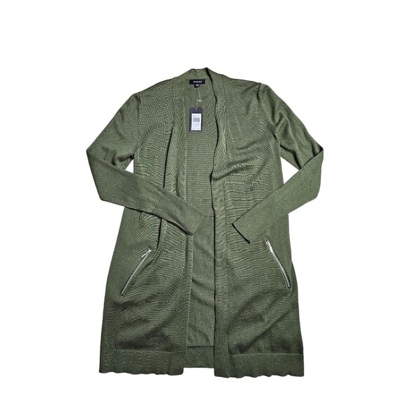 Verve Ami Open Front Cardigan Star Back Detail & Zipper Pockets Women Size S - Picture 3 of 8